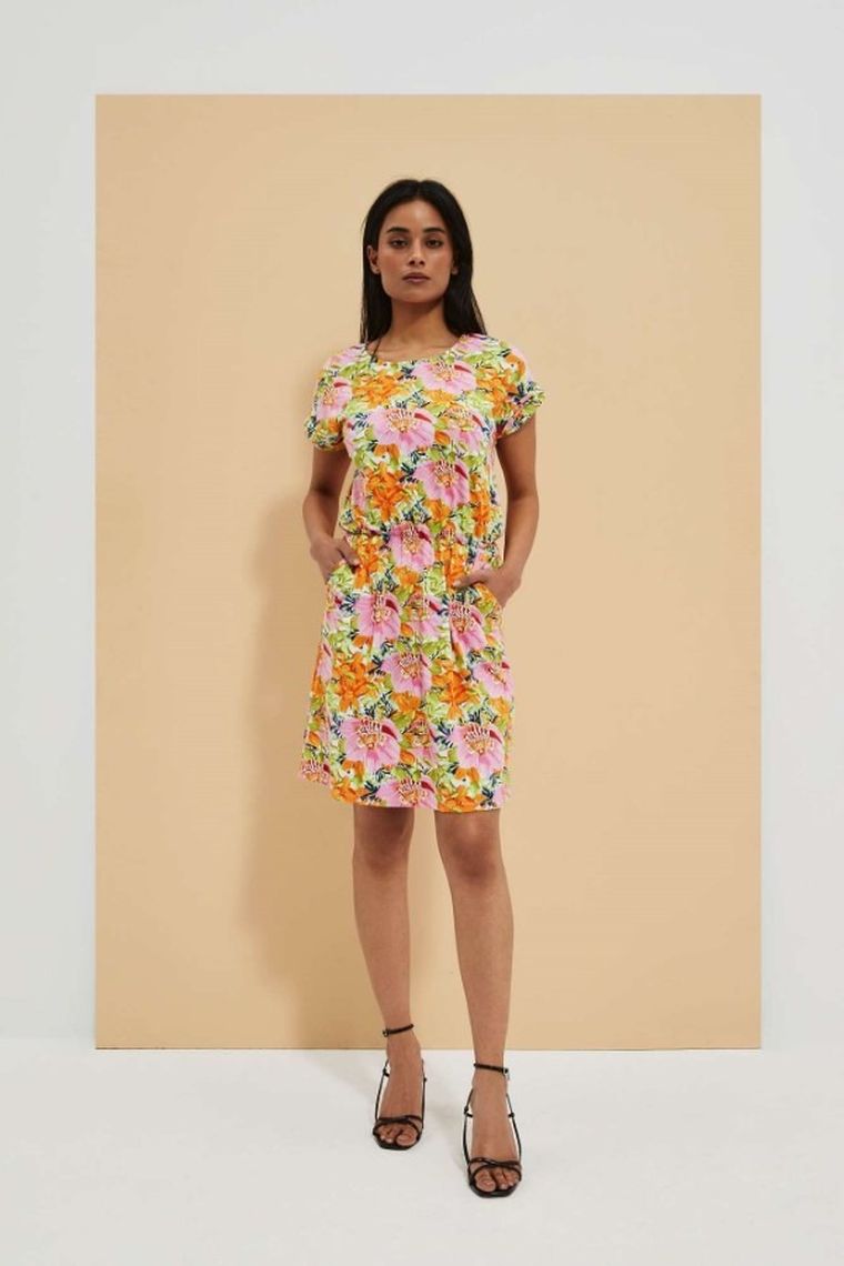 Sukienka damska, pomarańczowa, Moodo