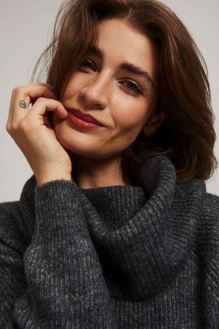 Sukienka damska, szara, Moodo