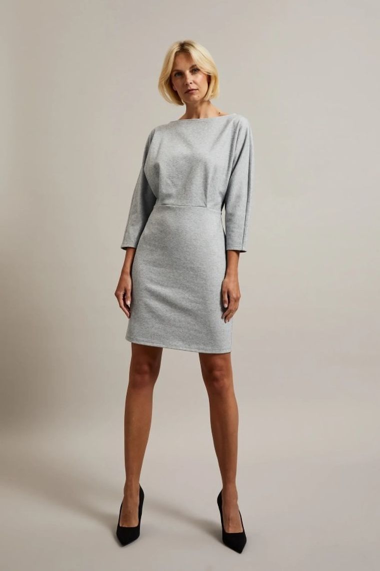 Sukienka damska, szara, Moodo