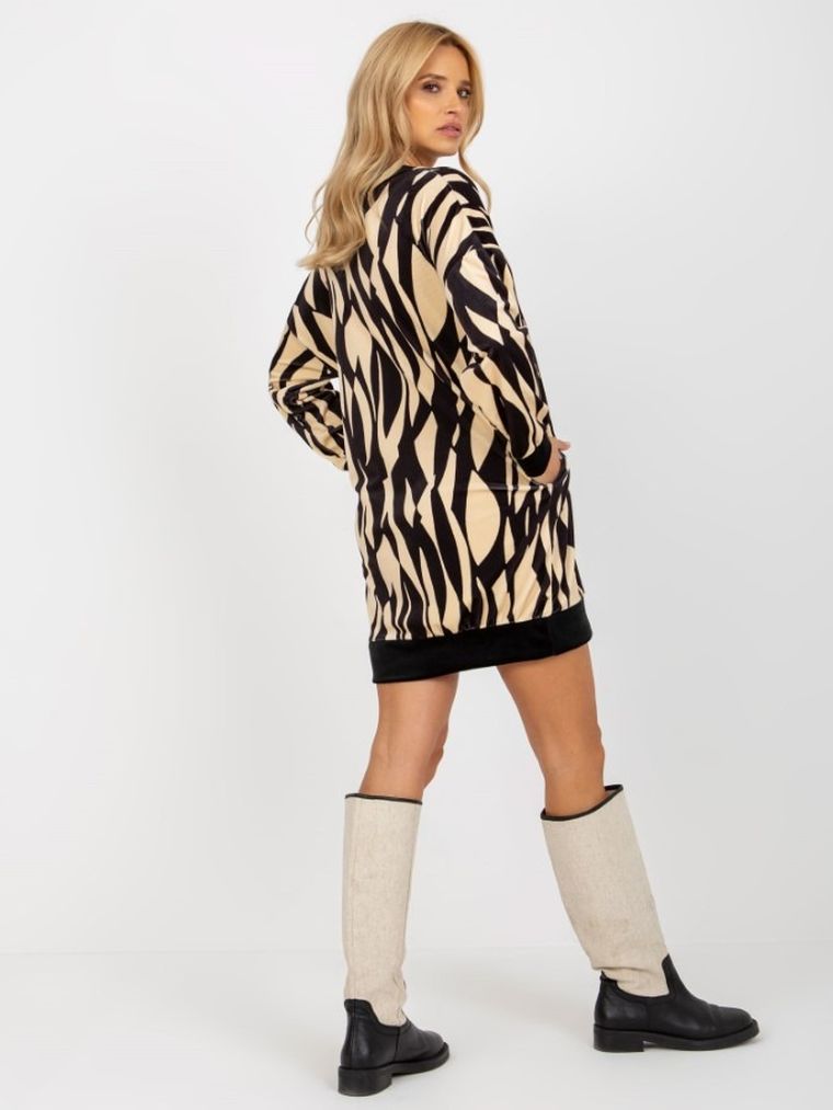 Sukienka damska, welurowa, mix, Rue Paris