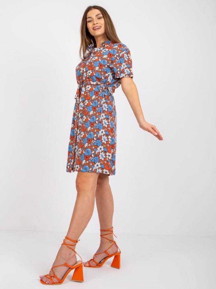 Sukienka damska z długim rękawem, brązowa, Sublevel