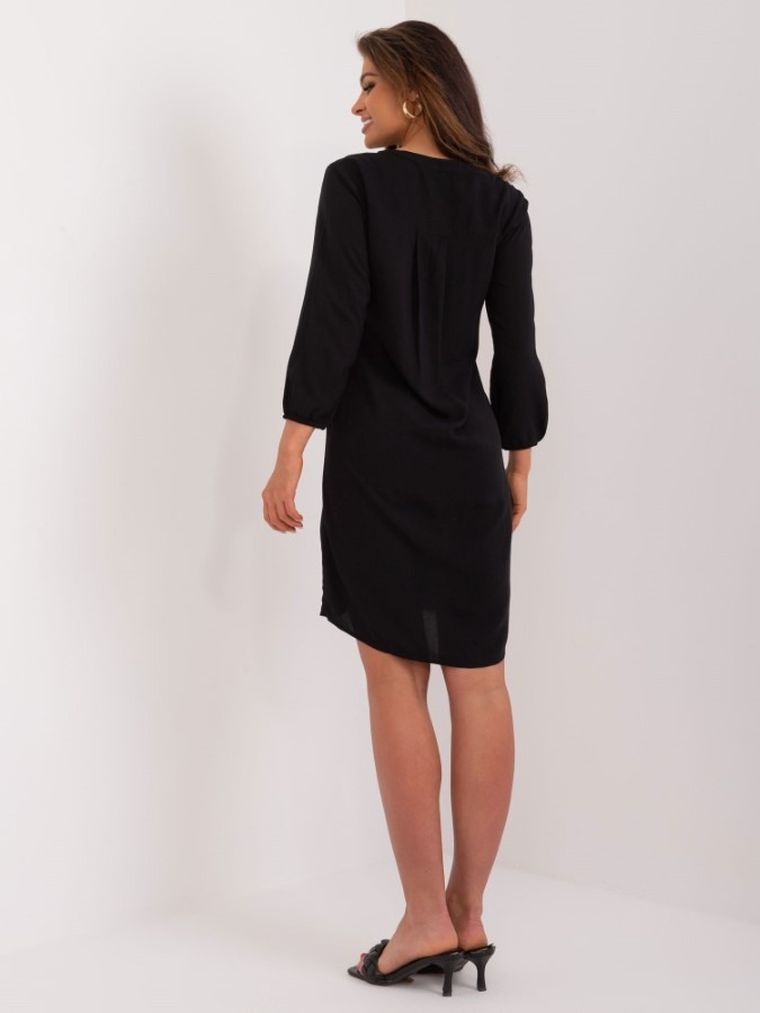 Sukienka damska z długim rękawem, czarna, Sublevel