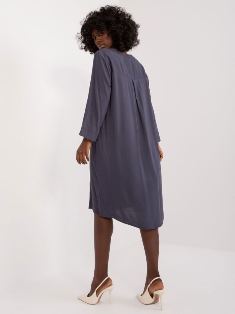 Sukienka damska z długim rękawem, niebieska, Sublevel