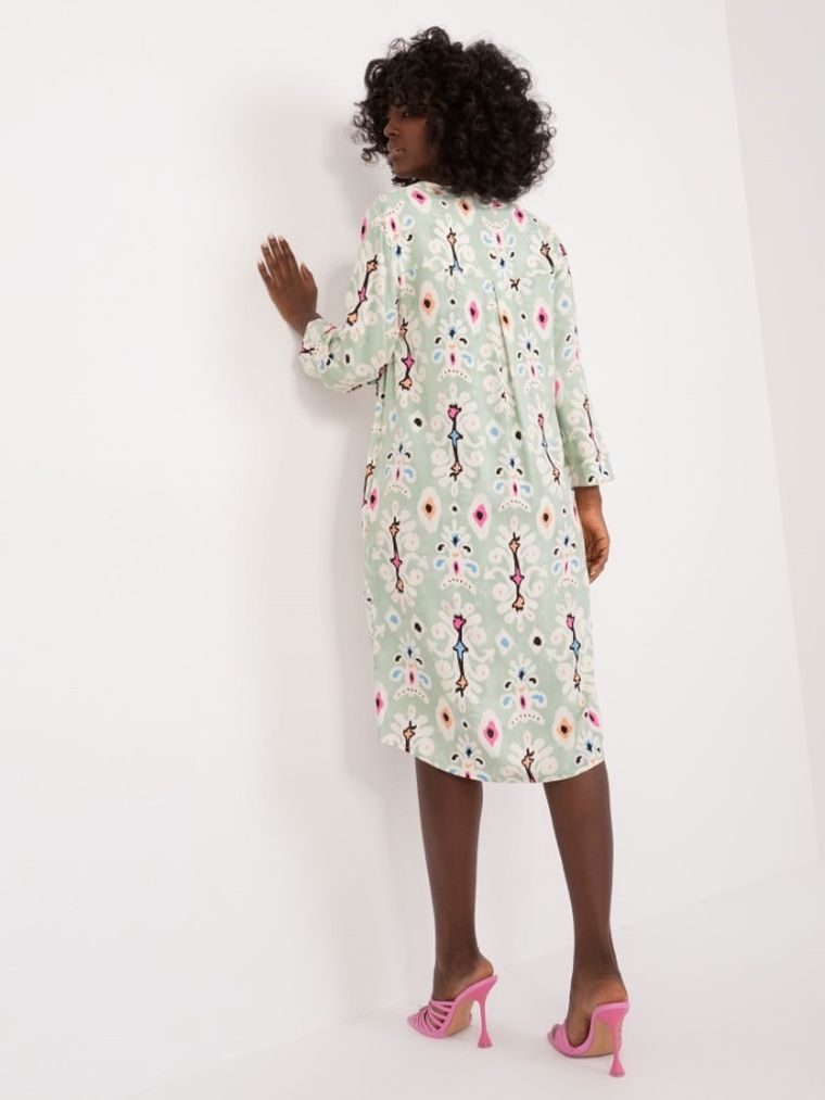 Sukienka damska z długim rękawem, zielona, Sublevel