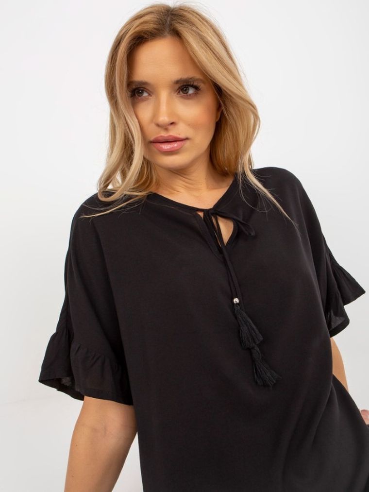 Sukienka damska z krótkim rękawem, czarna, Sublevel