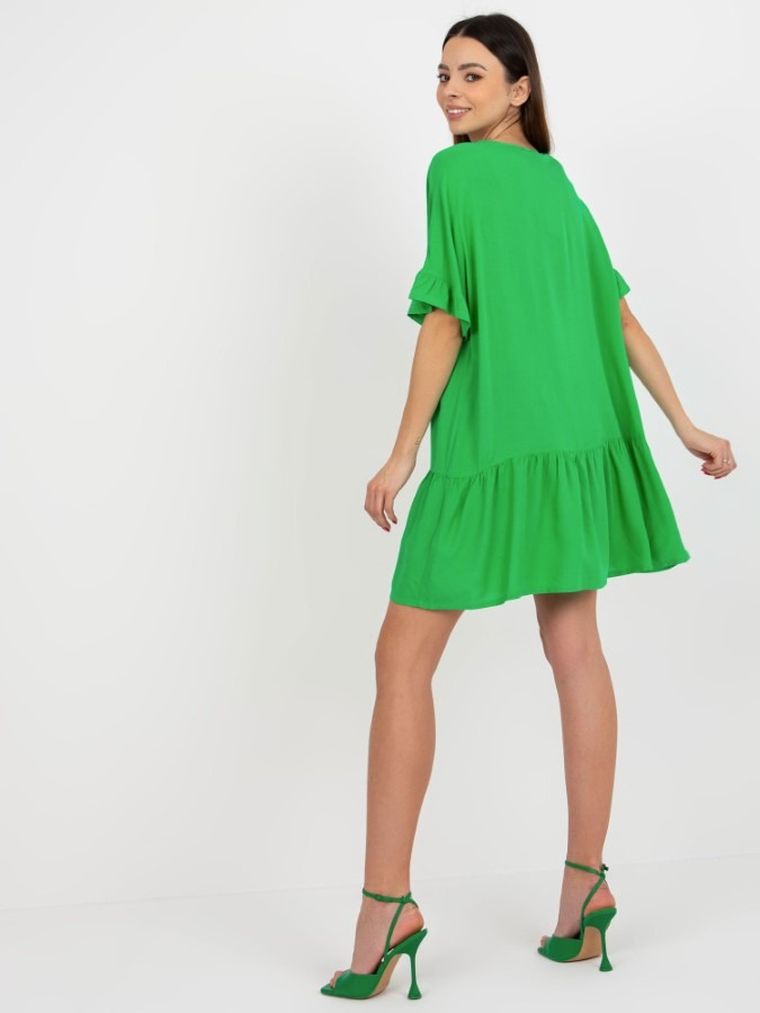 Sukienka damska z krótkim rękawem, zielona, Sublevel