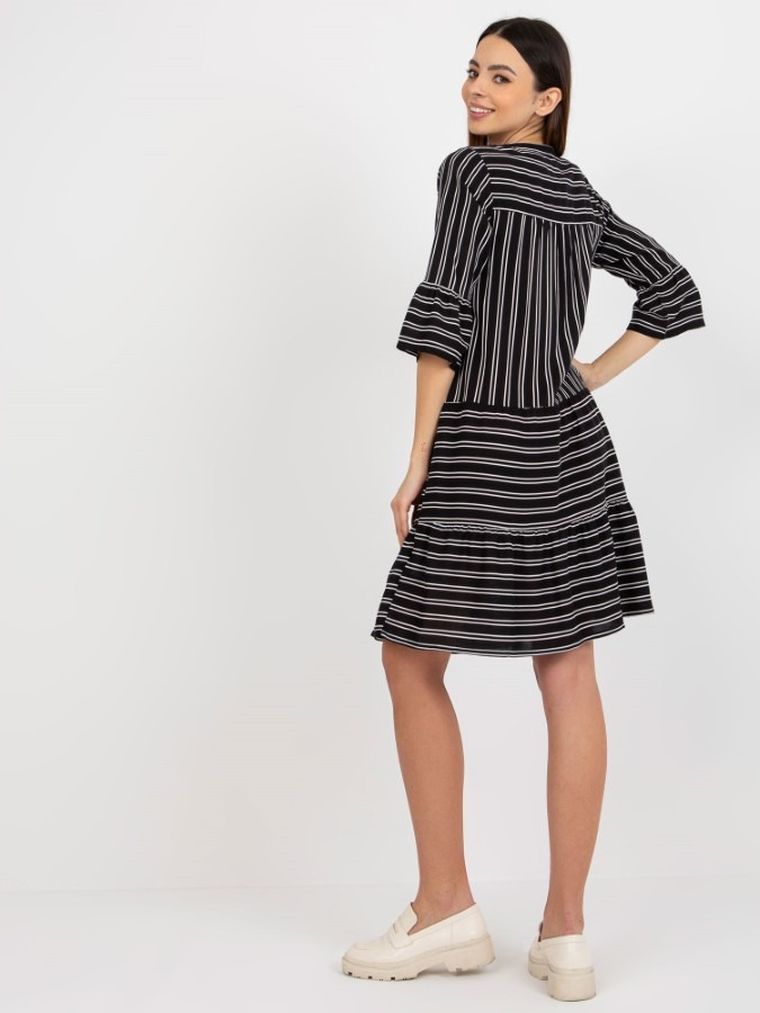 Sukienka damska z rękawem 3/4, czarna, Sublevel