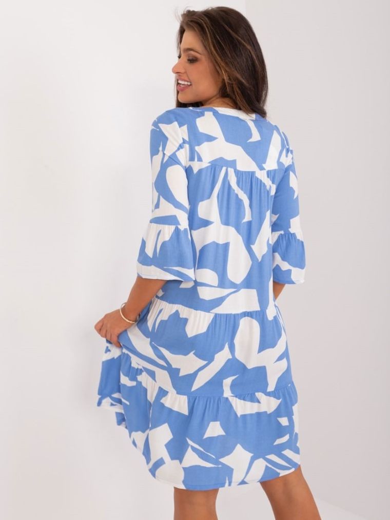 Sukienka damska z rękawem 3/4, niebieska, Sublevel