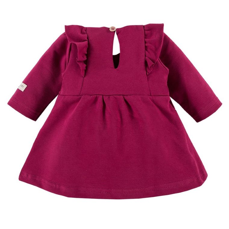 Sukienka dziewczęca z długim rękawem, bordowa, Eevi