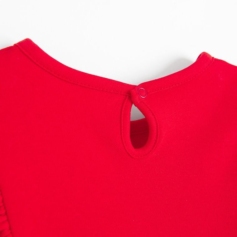 Sukienka dziewczęca z długim rękawem, czerwona, Nicol