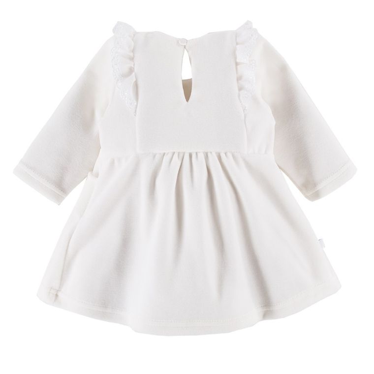 Sukienka dziewczęca z długim rękawem, ecru, Eevi