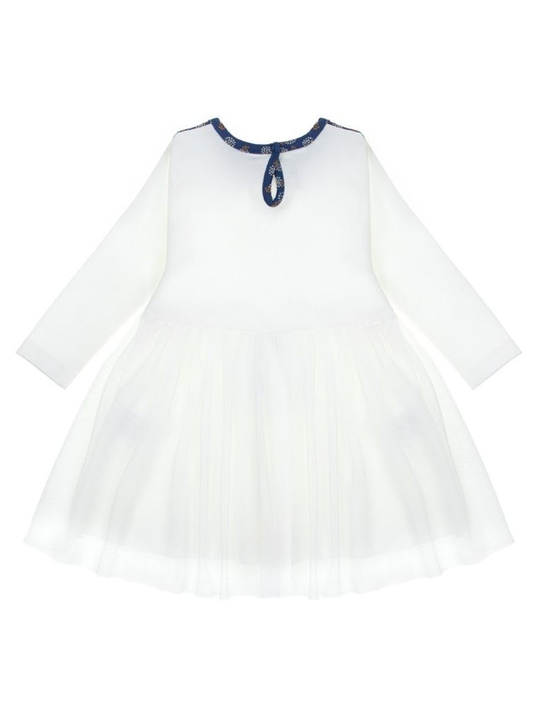 Sukienka dziewczęca z długim rękawem, ecru, Nicol