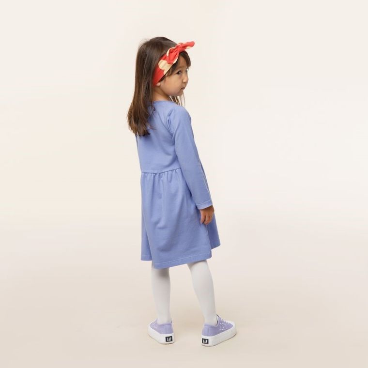 Sukienka dziewczęca z długim rękawem, fioletowa, Pinokio