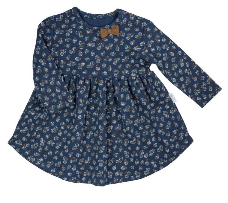 Sukienka dziewczęca z długim rękawem, granatowa, Nicol