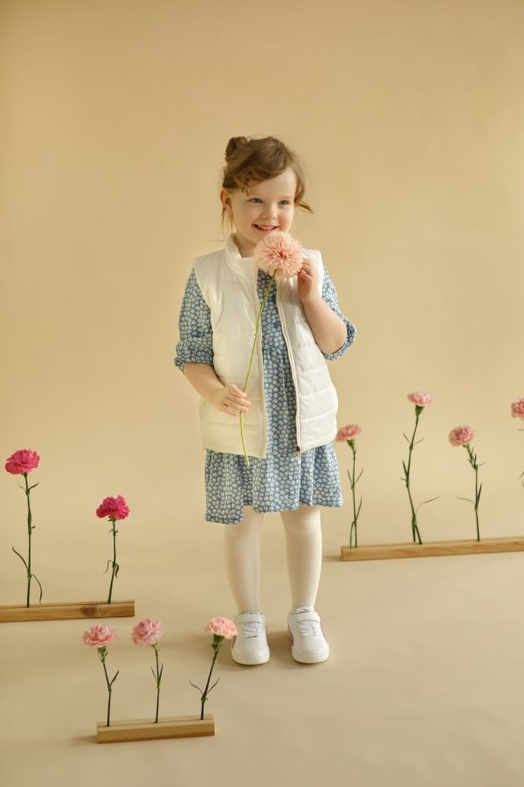 Sukienka dziewczęca z długim rękawem, niebieska, Pinokio