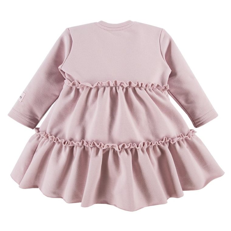 Sukienka dziewczęca z długim rękawem, różowa, Eevi