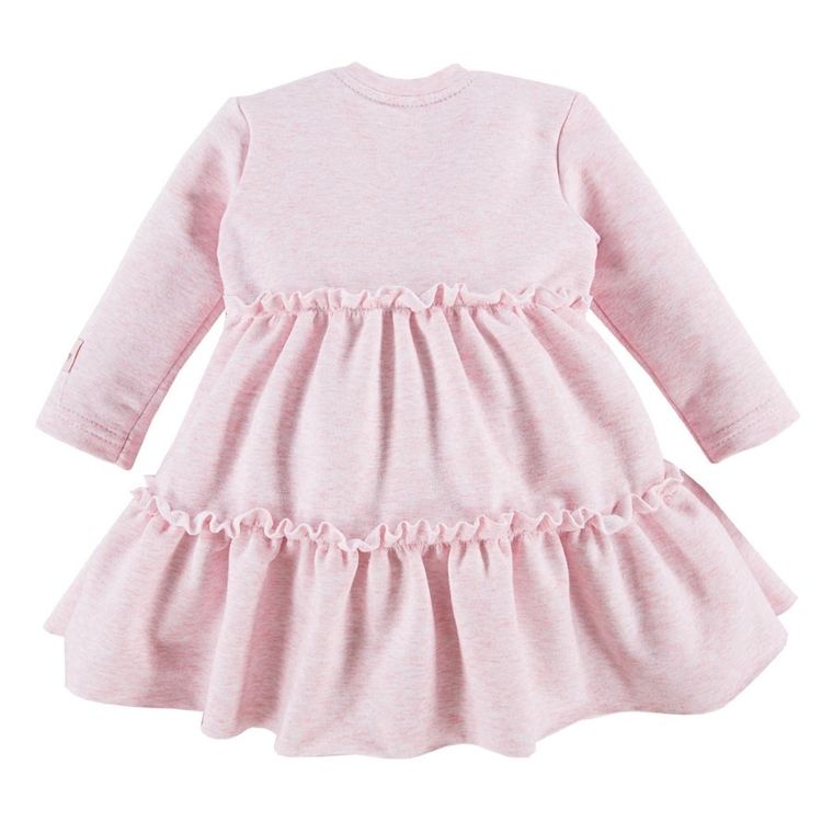 Sukienka dziewczęca z długim rękawem, różowa, Eevi
