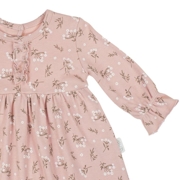 Sukienka dziewczęca z długim rękawem, różowa, Nicol