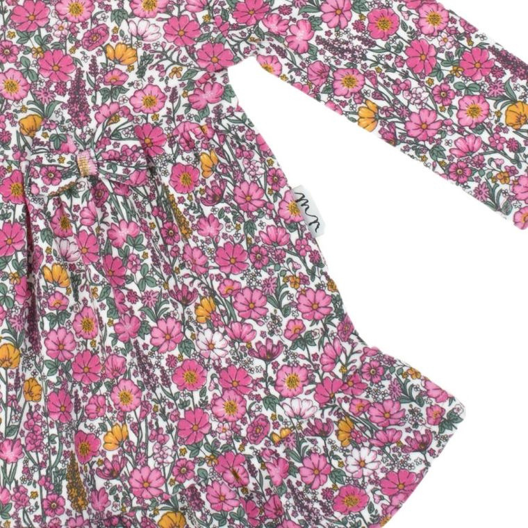 Sukienka dziewczęca z długim rękawem, różowa, Nicol