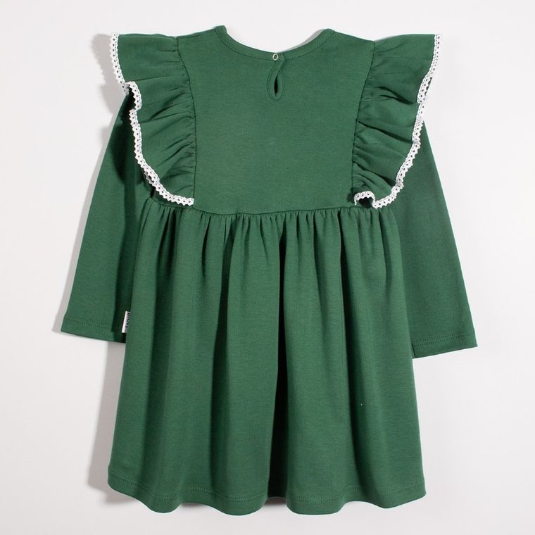 Sukienka dziewczęca z długim rękawem, zielona, Nicol