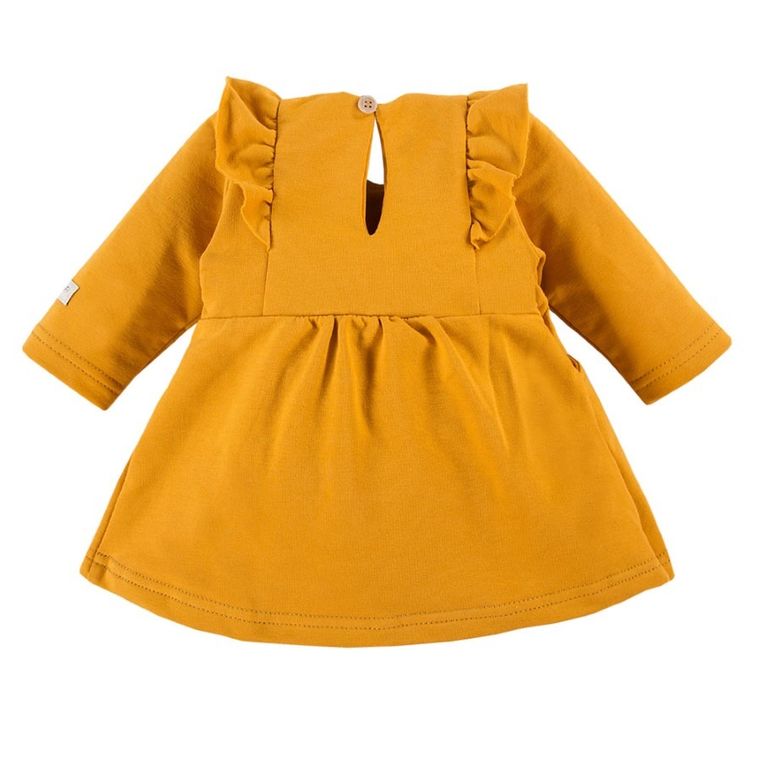 Sukienka dziewczęca z długim rękawem, żółta, Eevi