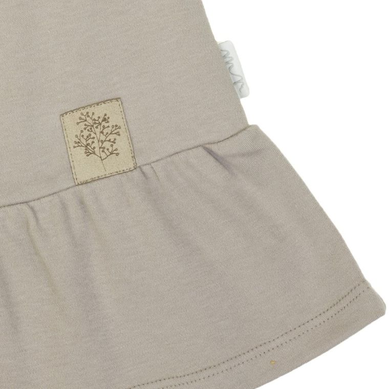 Sukienka dziewczęca z krótkim rękawem, beżowa, Nicol