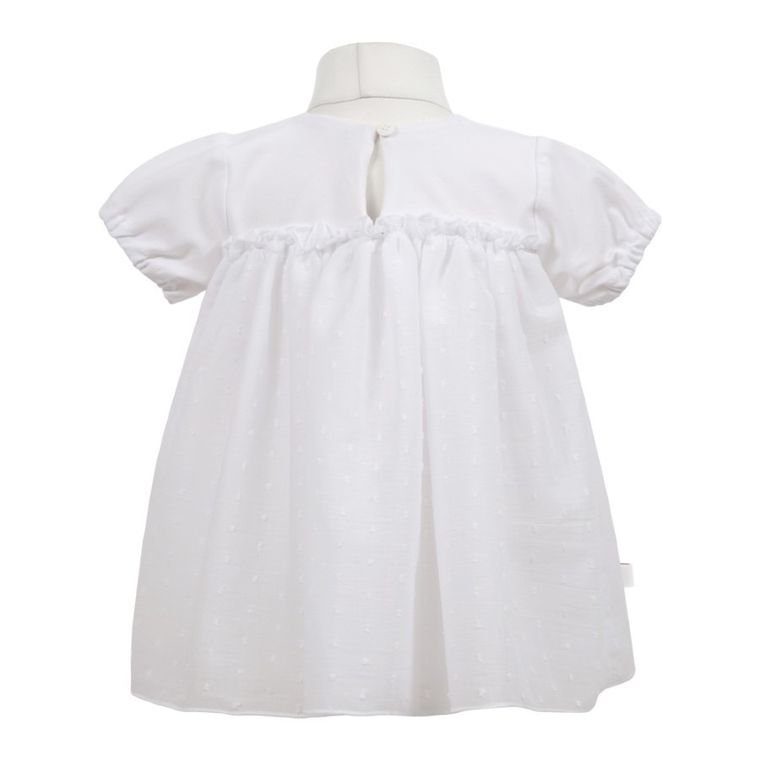 Sukienka dziewczęca z krótkim rękawem, biała, Eevi