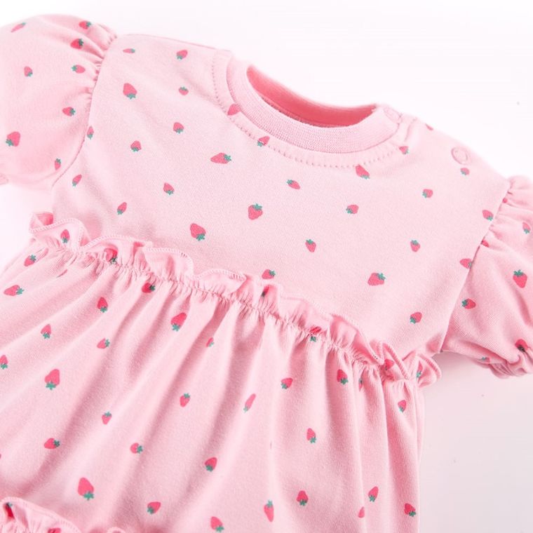 Sukienka dziewczęca z krótkim rękawem, różowa, Eevi