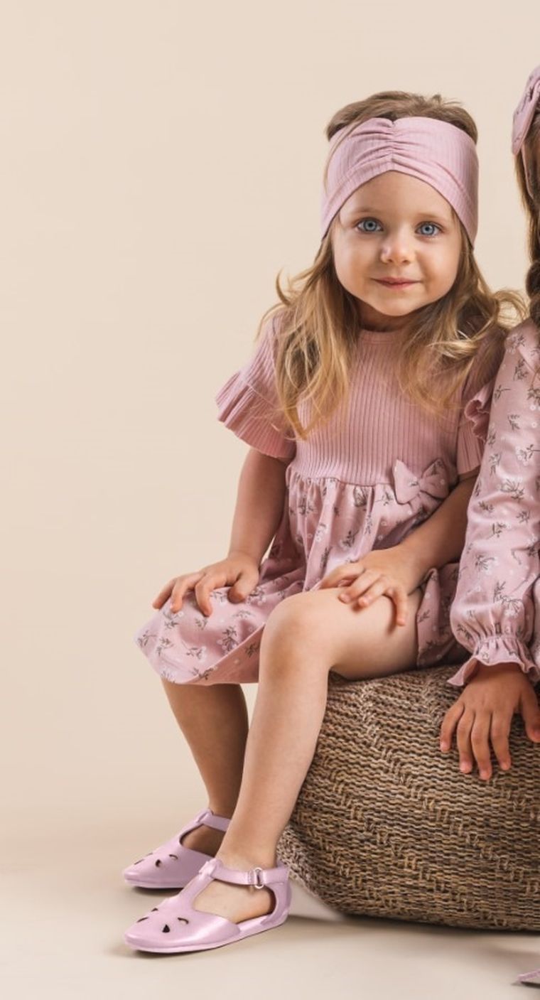 Sukienka dziewczęca z krótkim rękawem, różowa, Nicol