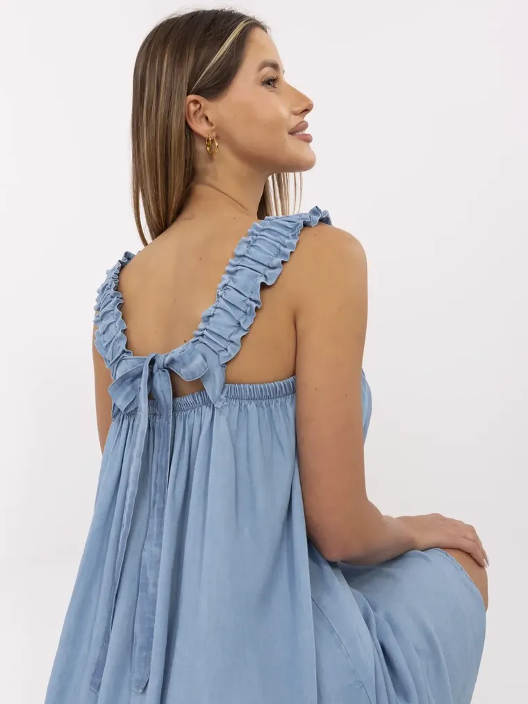 Sukienka jeansowa damska, niebieska, Italy Moda