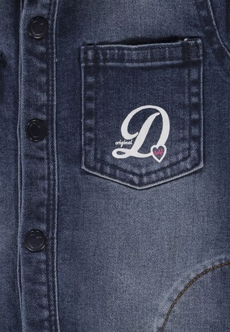 Sukienka jeansowa dziewczęca z długim rękawem, denim, Lief