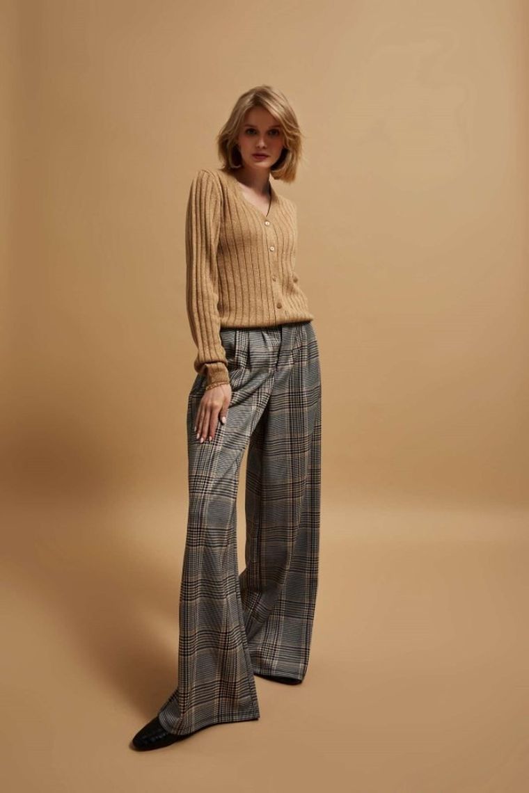 Sweter damski, beżowy, Moodo