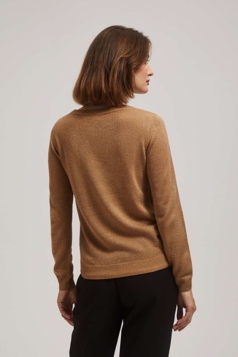 Sweter damski, beżowy, Moodo