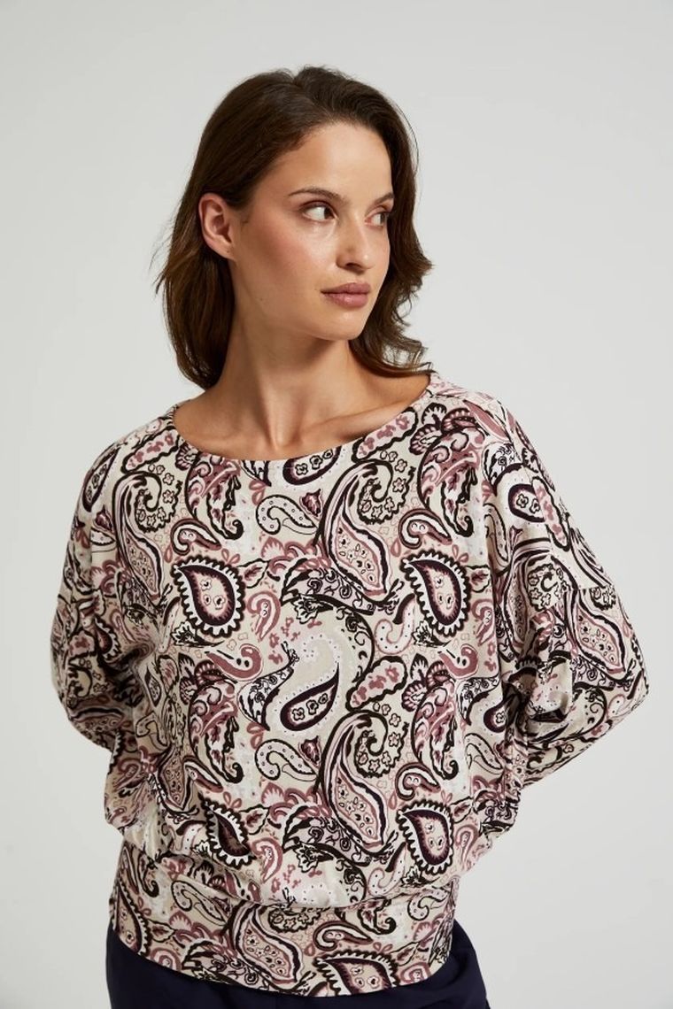 Sweter damski, beżowy, Moodo