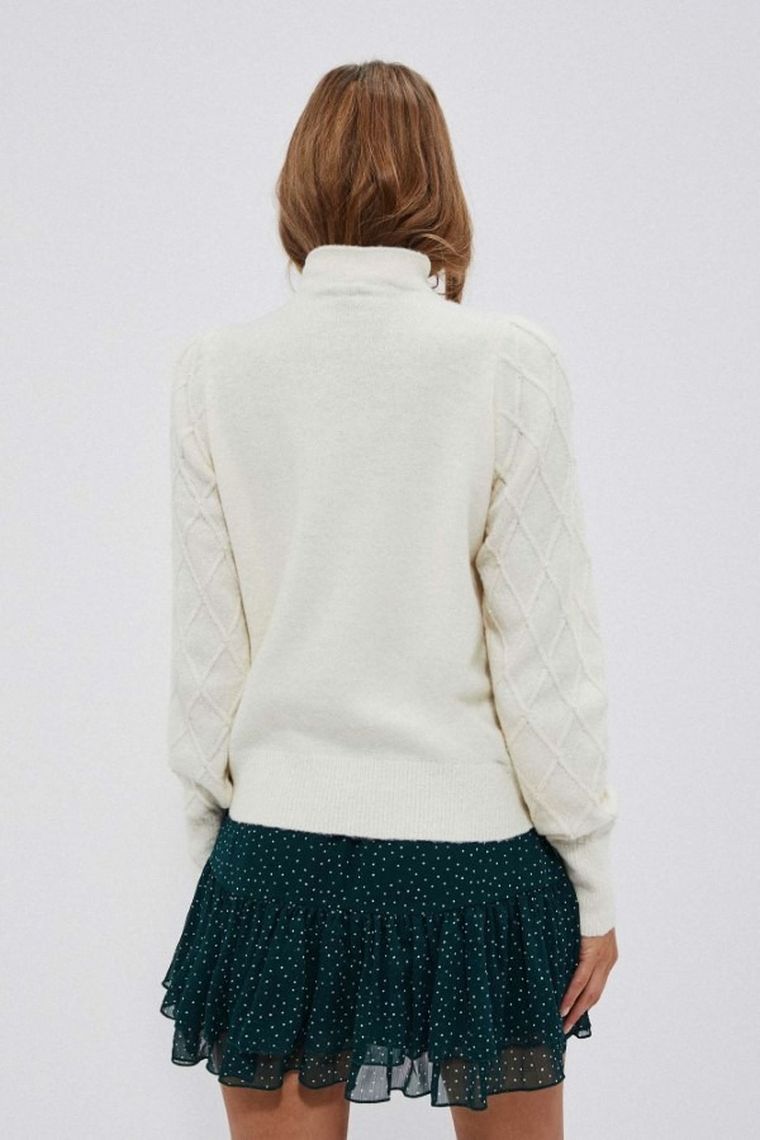 Sweter damski, biały, Moodo