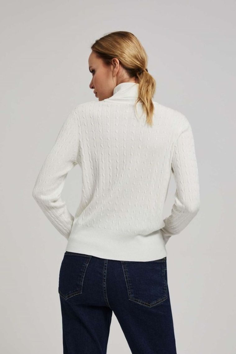 Sweter damski, biały, Moodo