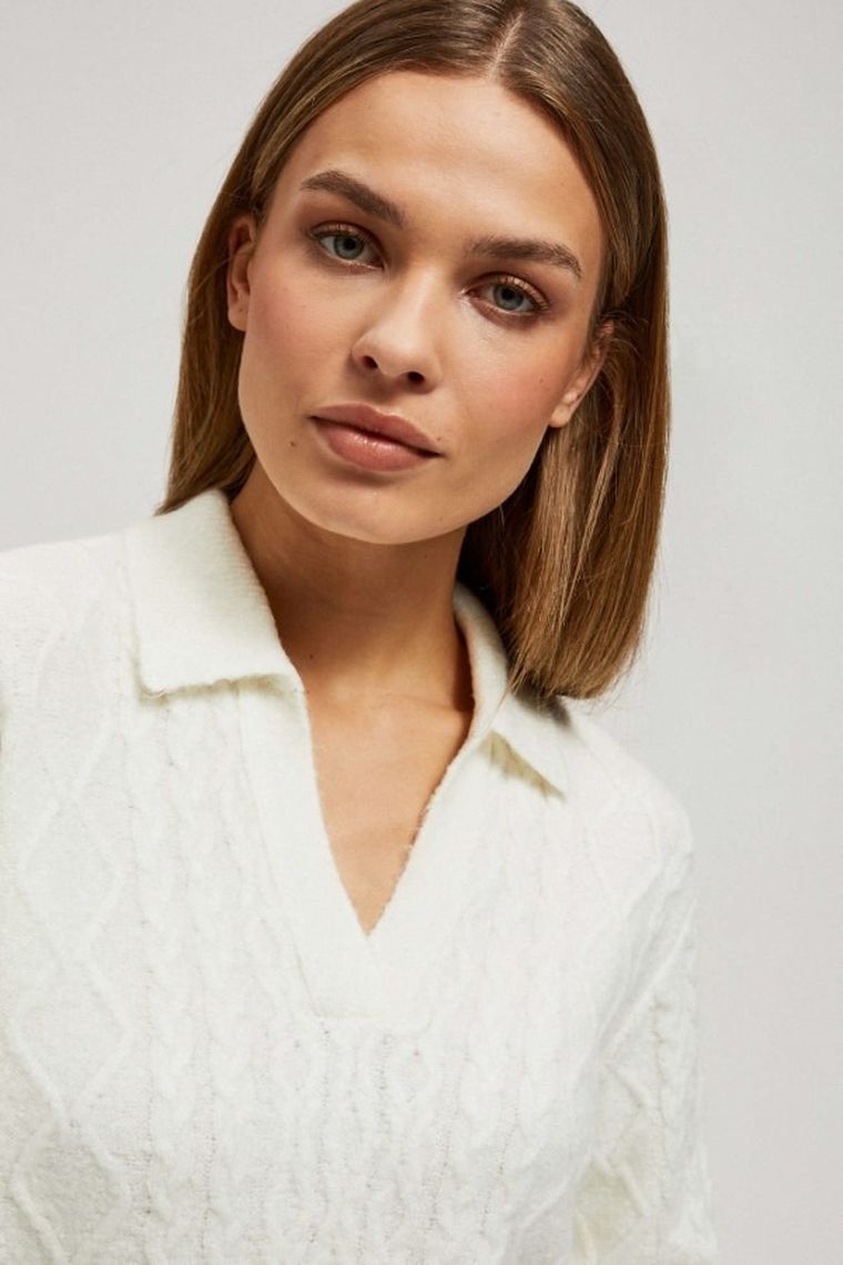 Sweter damski, biały, Moodo