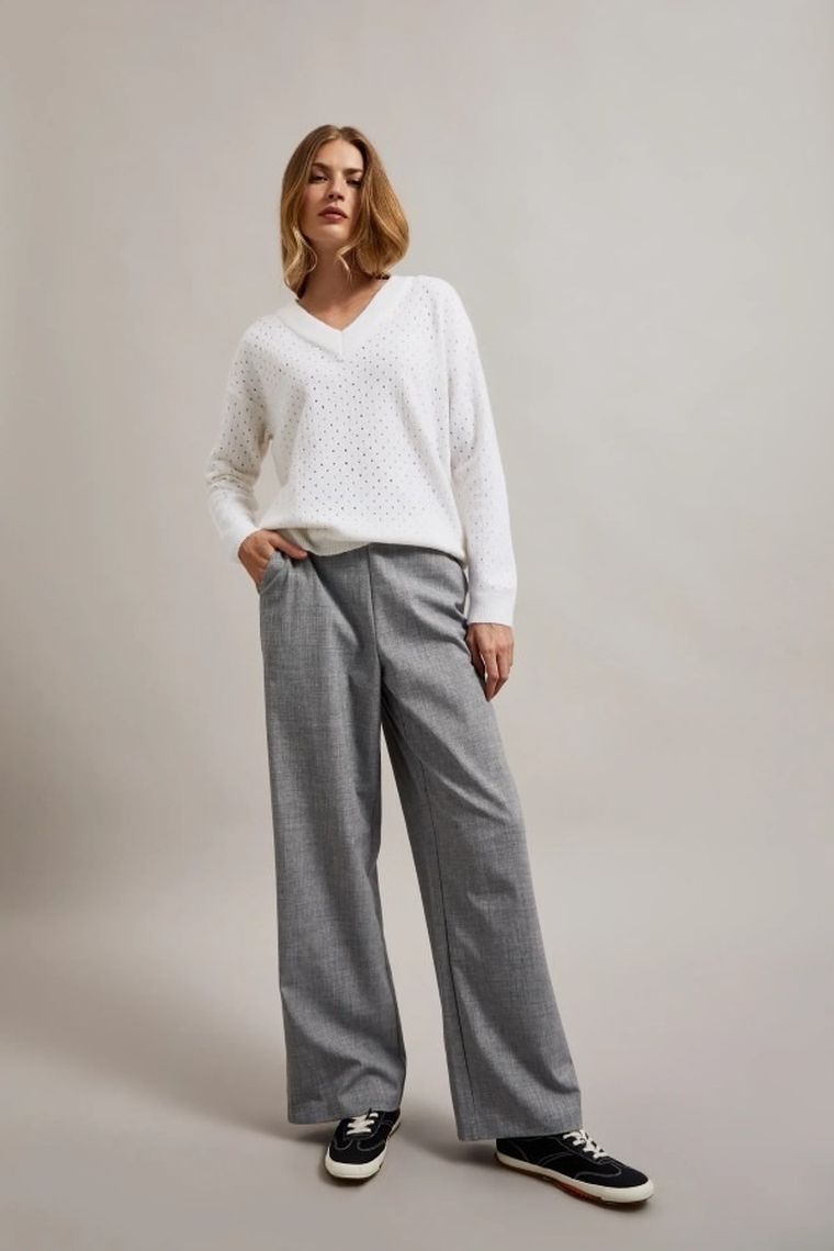 Sweter damski, biały, Moodo