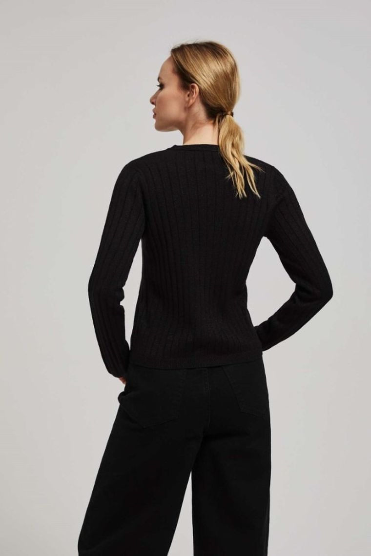 Sweter damski, czarny, Moodo