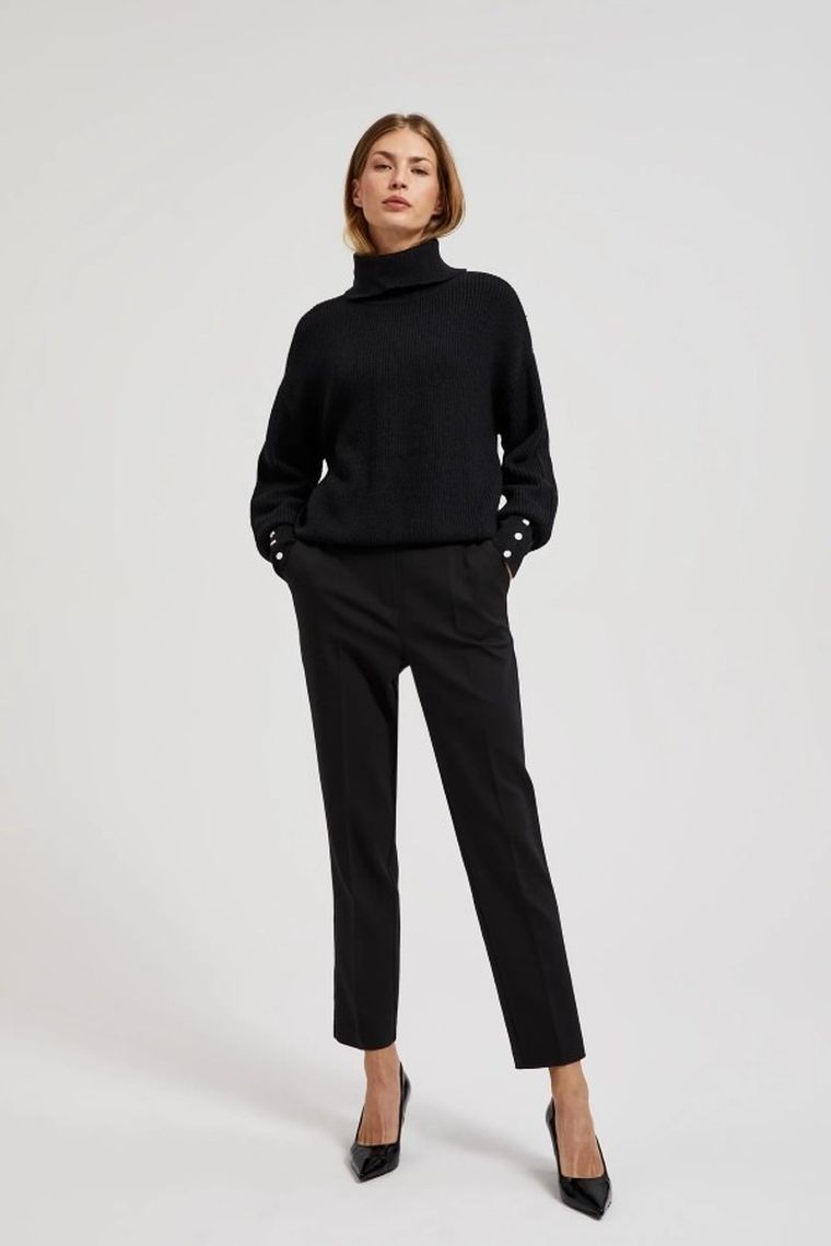 Sweter damski, czarny, Moodo