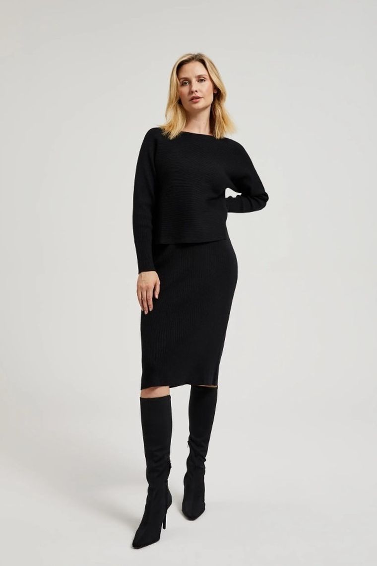 Sweter damski, czarny, Moodo