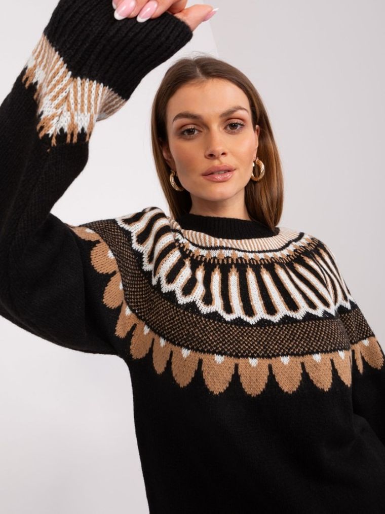 Sweter damski, czarny, Rue Paris