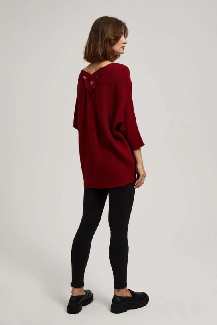 Sweter damski, czerwony, Moodo
