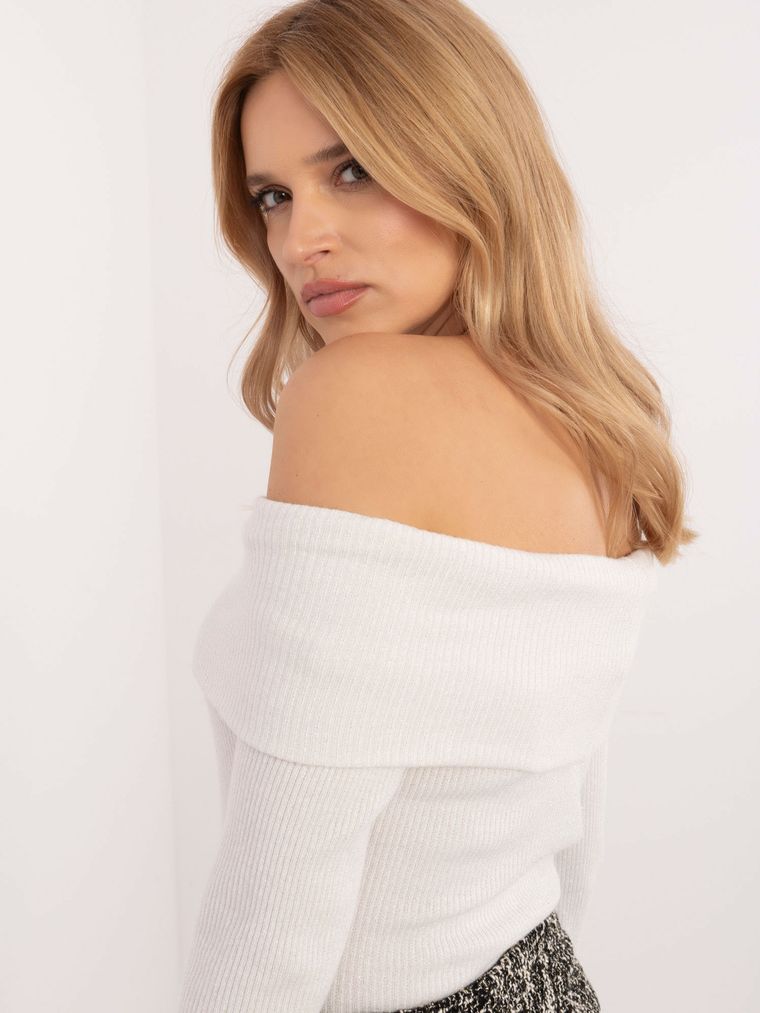 Sweter damski, ecru, Italy Moda