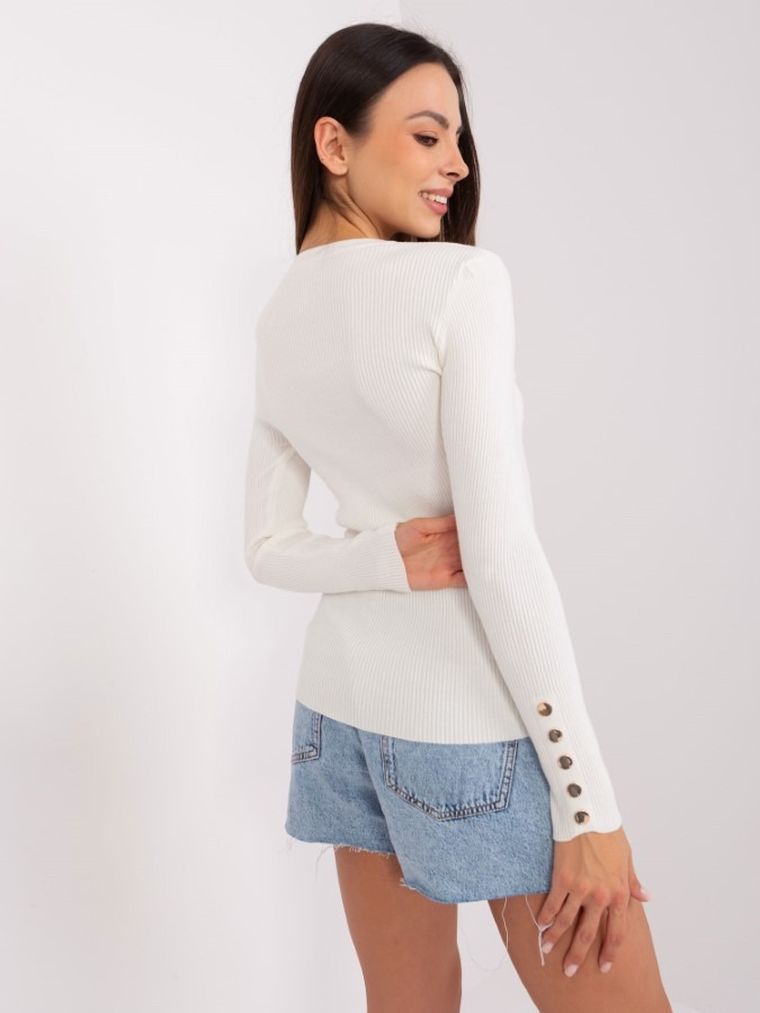 Sweter damski, ecru, P-M