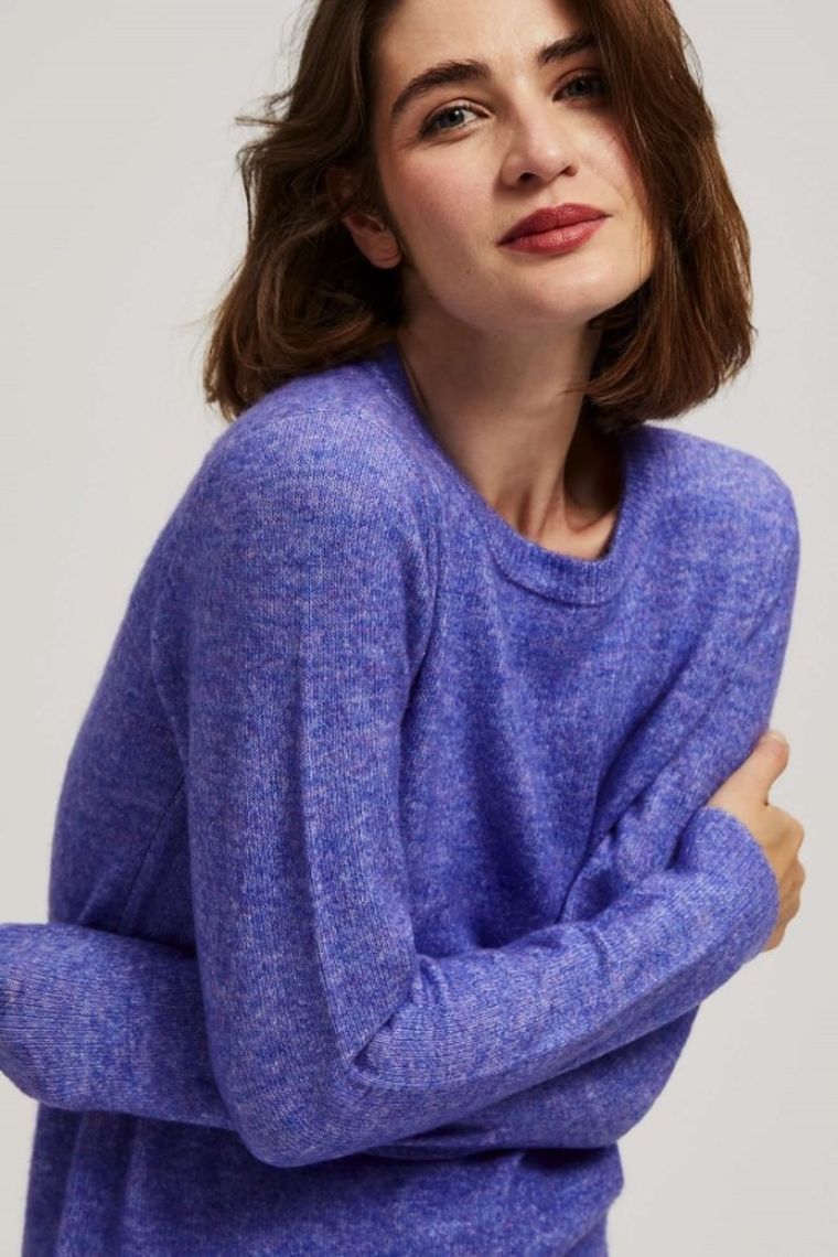 Sweter damski, fioletowy, Moodo