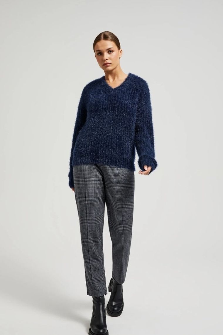 Sweter damski, granatowy, Moodo