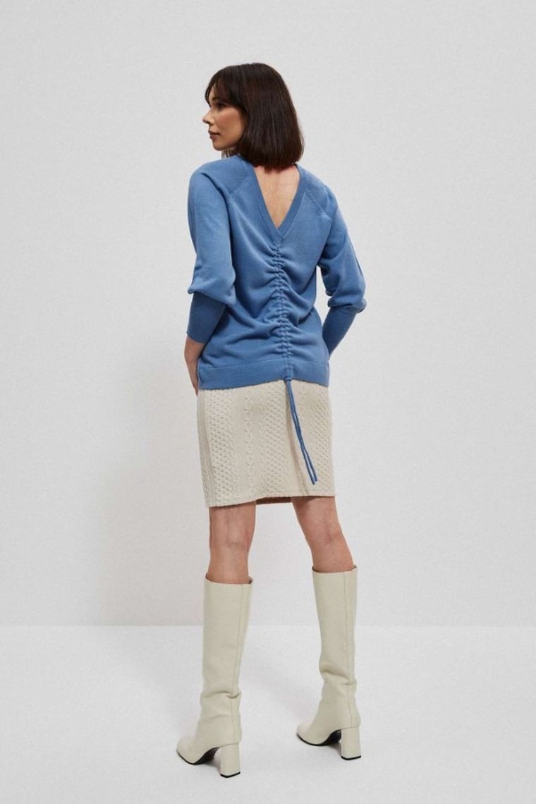 Sweter damski, niebieski, Moodo