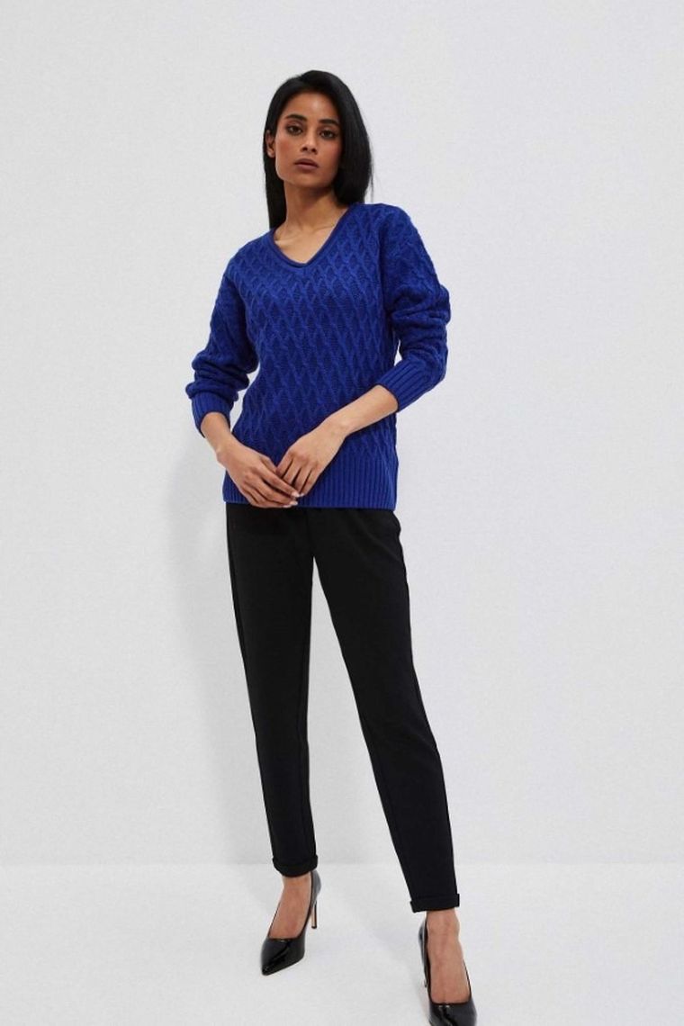 Sweter damski, niebieski, Moodo