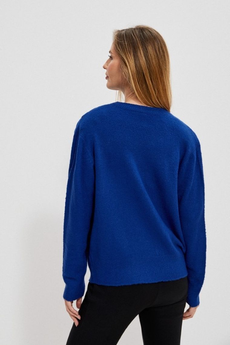 Sweter damski, niebieski, Moodo